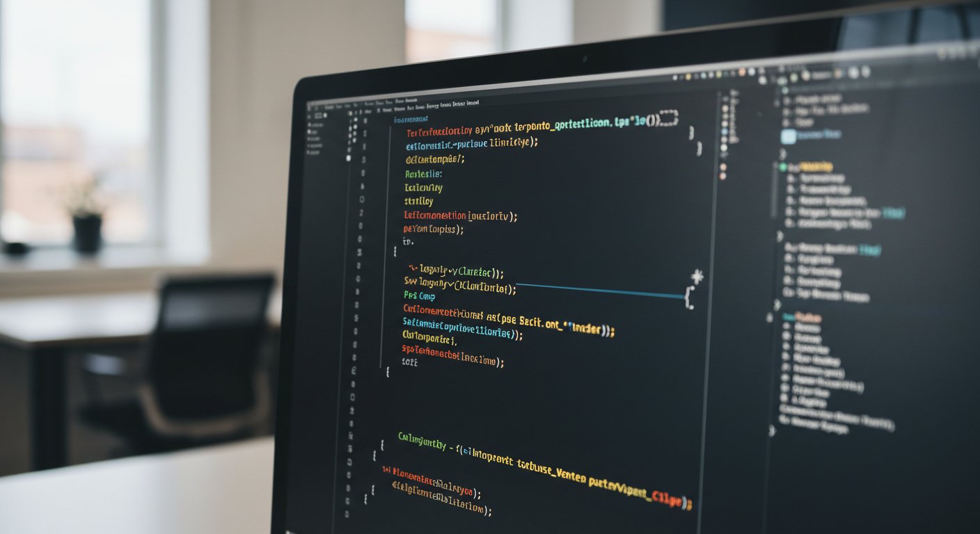 A close-up of a computer screen showing Python scripts automating document management processes in an office setting.