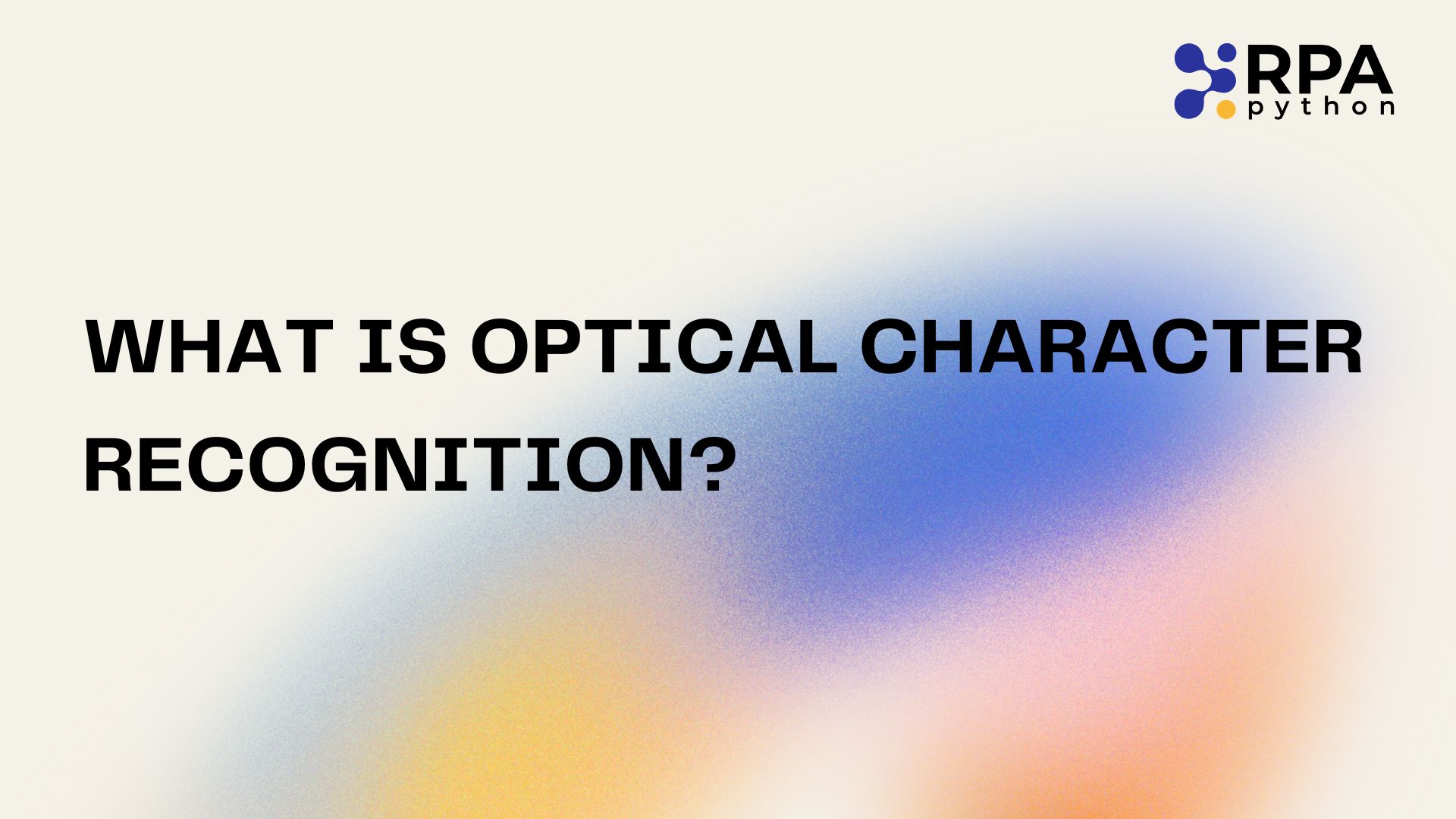 What is Optical Character Recognition